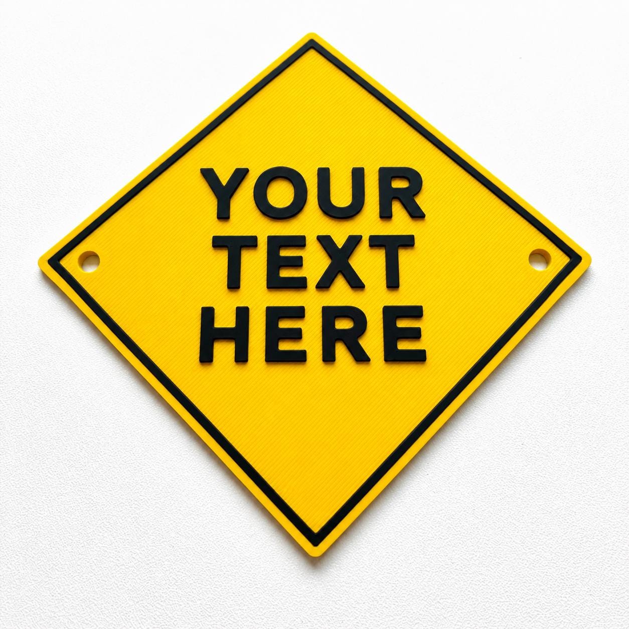 Personalised Your Text Sign – Custom Yellow Warning Caution Notice Plate Plaque