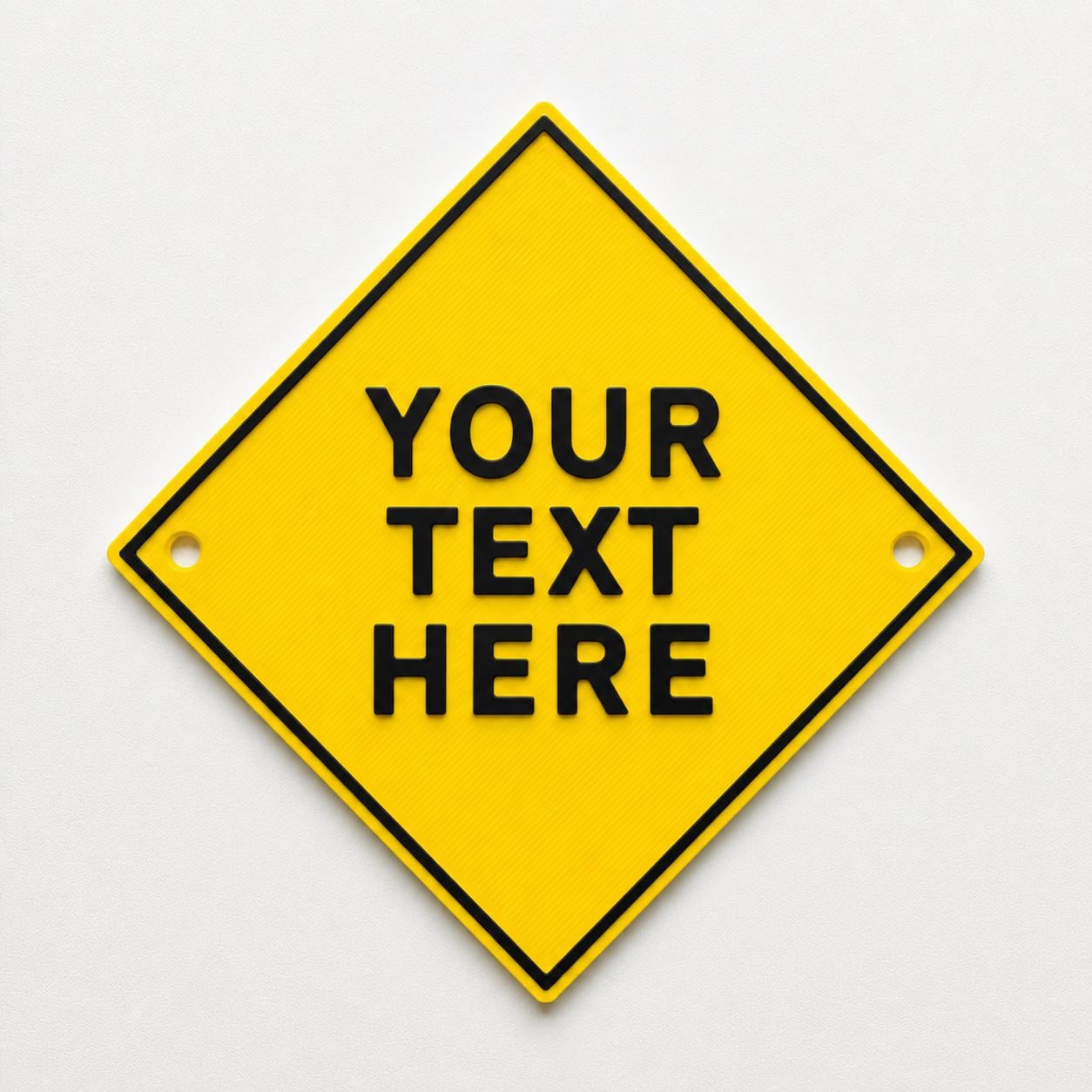 Personalised Your Text Sign – Custom Yellow Warning Caution Notice Plate Plaque