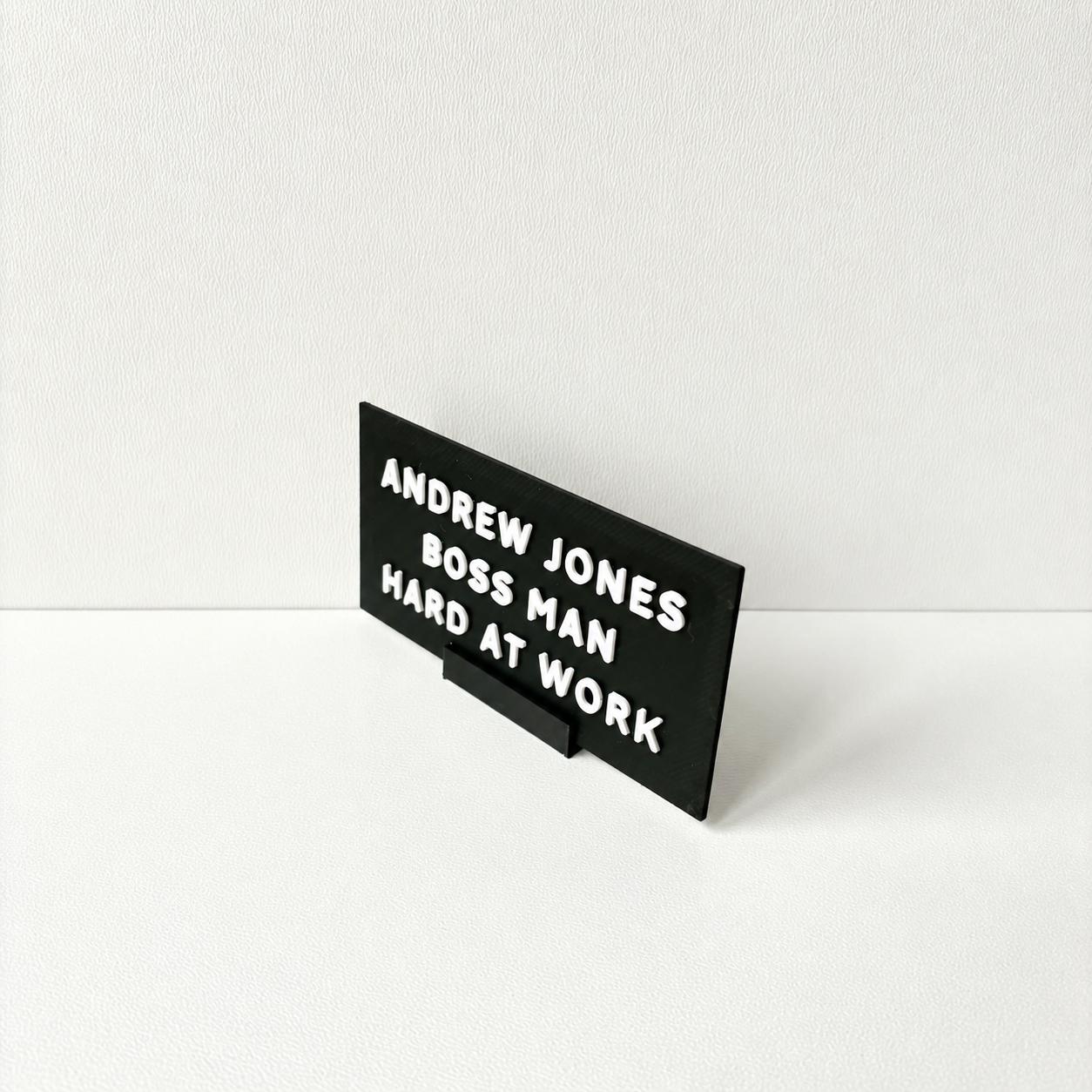 Personalised Mini Desk Sign Novelty Office Work Teacher Funny Gift Name Plate