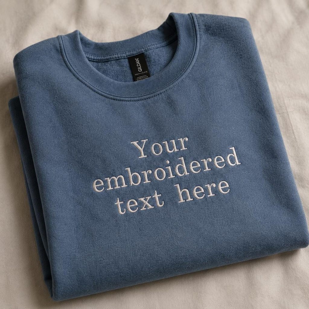 Embroidered Personalised Adults Sweatshirt 23 Colours S-5XL Custom Design Your Text