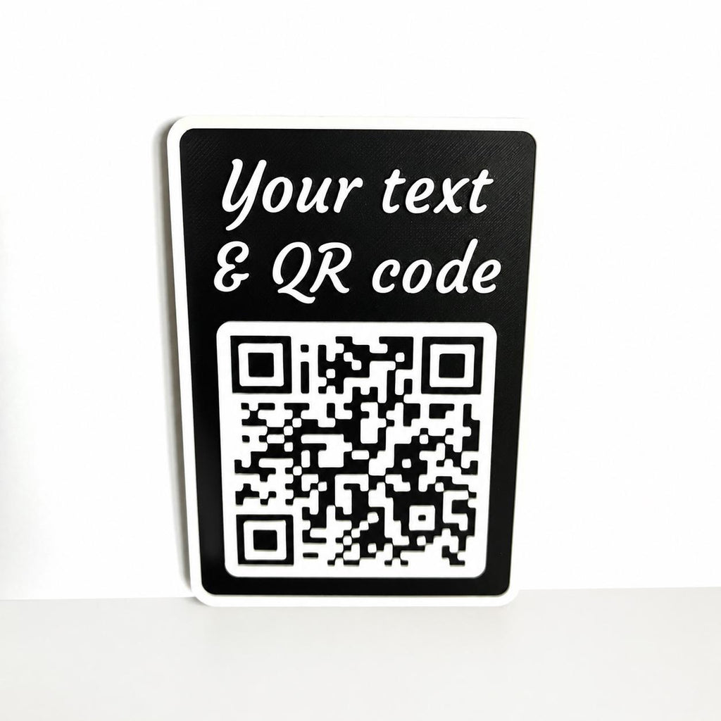 Personalised QR Code Sign Custom Social Media Follow Link Business Website Wi-Fi