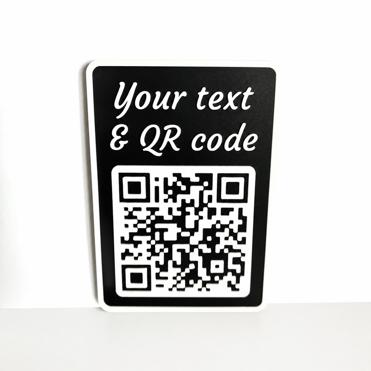 Personalised QR Code Sign Custom Social Media Follow Link Business Website Wi-Fi