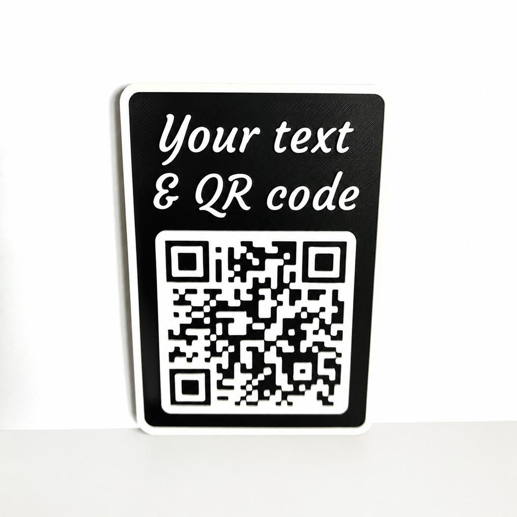 Personalised QR Code Sign Custom Social Media Follow Link Business Website Wi-Fi