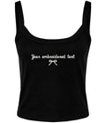 Embroidered Personalised Ladies Spaghetti Strap Tank Top Custom Text Cropped T-Shirt Baby Tee