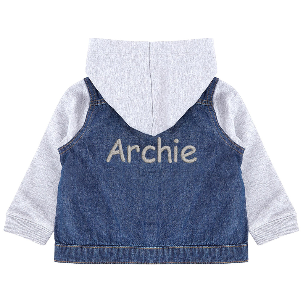 Embroidered Personalised Name Toddler & Kids Denim Jacket Boys Girls Your Text