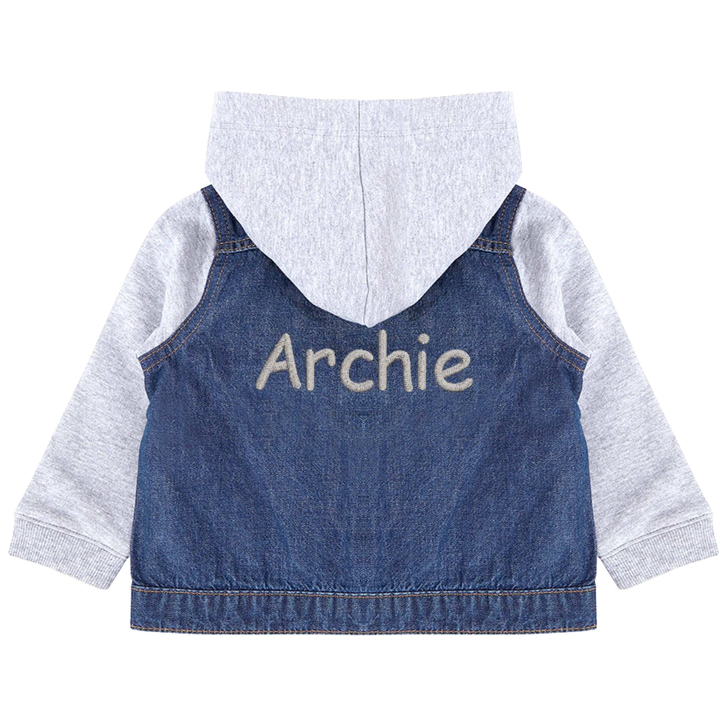 Embroidered Personalised Name Toddler & Kids Denim Jacket Boys Girls Your Text