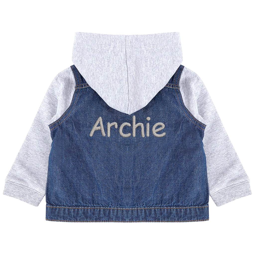 Embroidered Personalised Name Toddler & Kids Denim Jacket Boys Girls Your Text