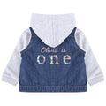 Embroidered Personalised Name Age Toddler & Kids Denim Jacket Floral 1st Birthday