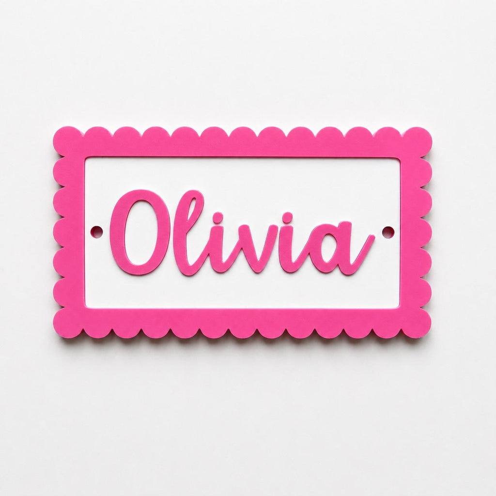 Personalised Name Door Sign – Custom Girls Bedroom Pink Decoration Plate Plaque