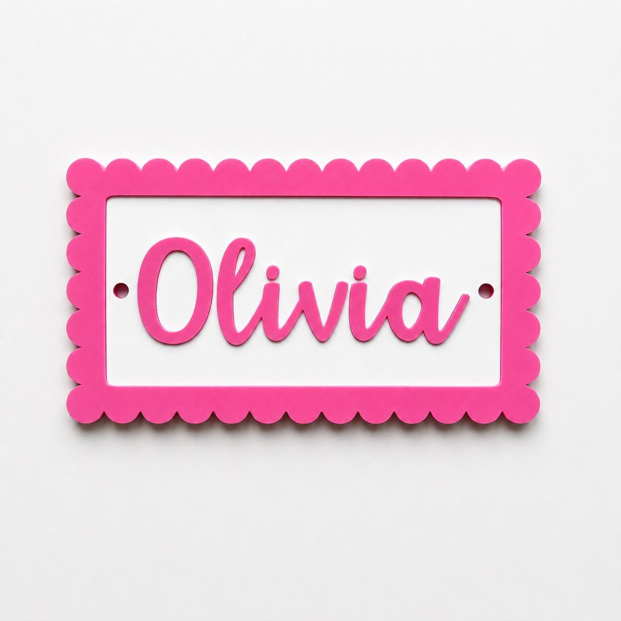 Personalised Name Door Sign – Custom Girls Bedroom Pink Decoration Plate Plaque