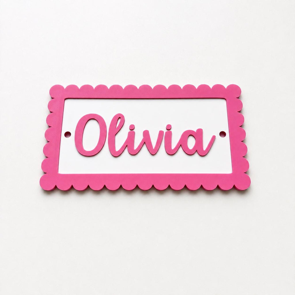 Personalised Name Door Sign – Custom Girls Bedroom Pink Decoration Plate Plaque