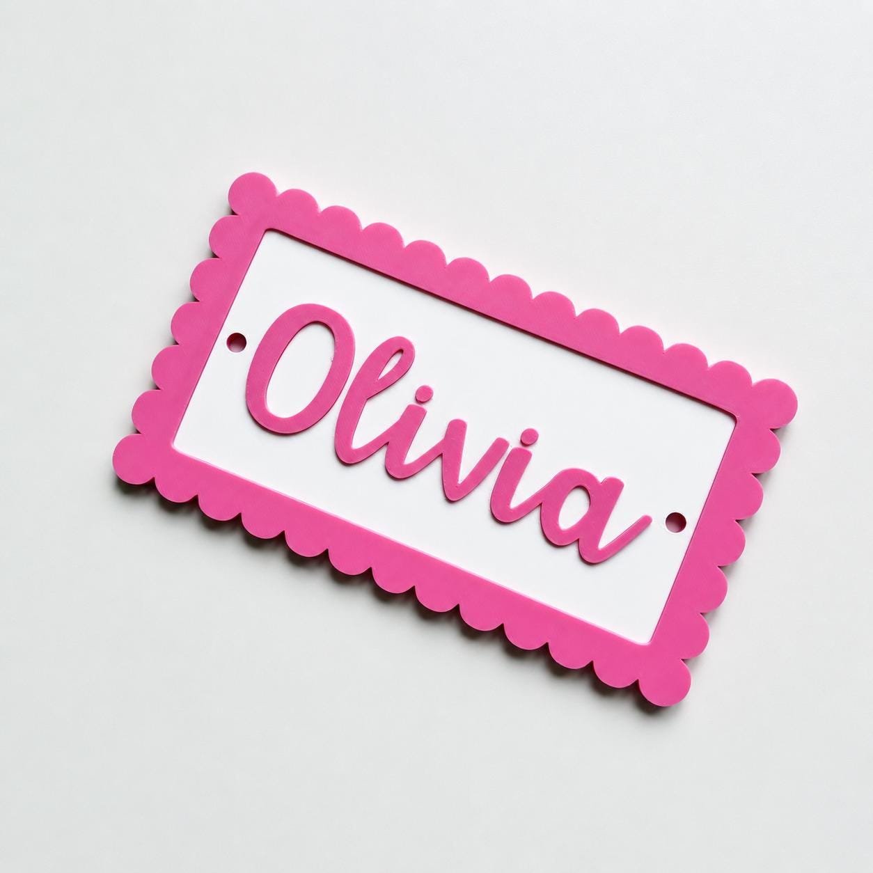 Personalised Name Door Sign – Custom Girls Bedroom Pink Decoration Plate Plaque