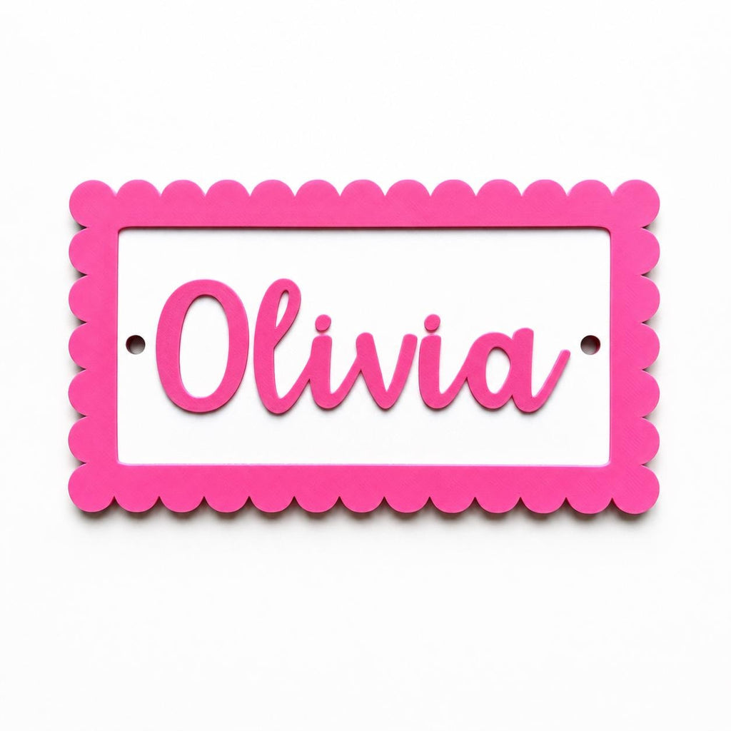 Personalised Name Door Sign – Custom Girls Bedroom Pink Decoration Plate Plaque
