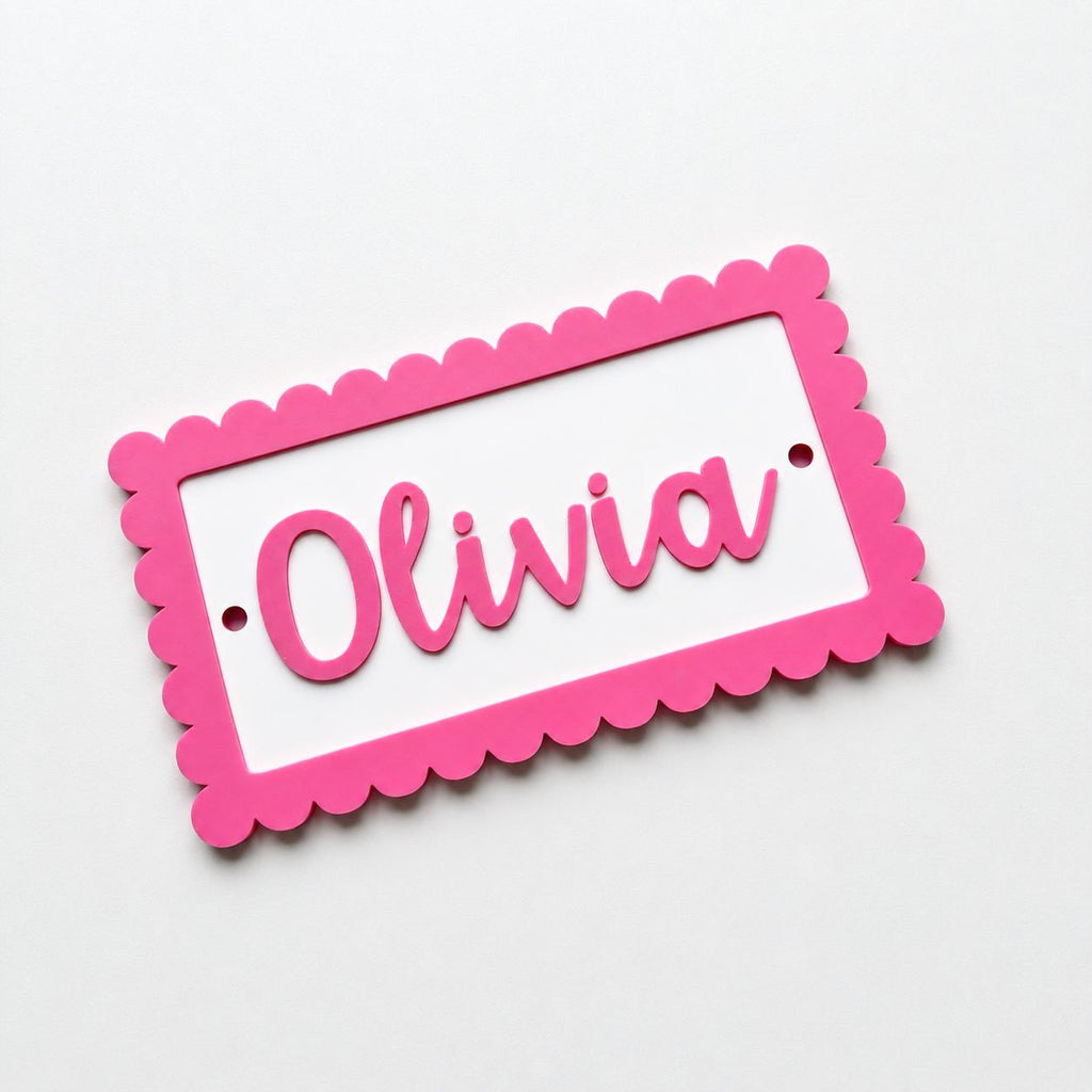 Personalised Name Door Sign – Custom Girls Bedroom Pink Decoration Plate Plaque