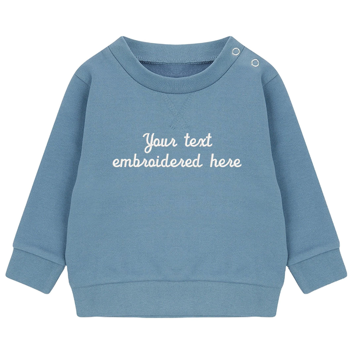 Embroidered Personalised Your Text Boys & Girls Sustainable Sweatshirts Baby and Toddler Custom Design Jumper Gift
