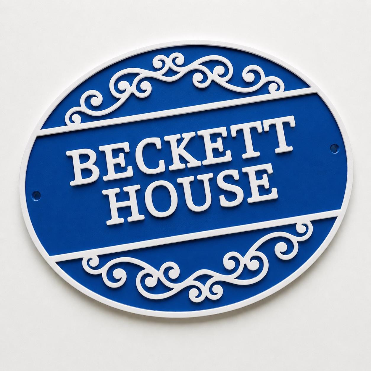 Personalised Text Sign Custom House Name Number Blue Plaque Garden Wall Plate