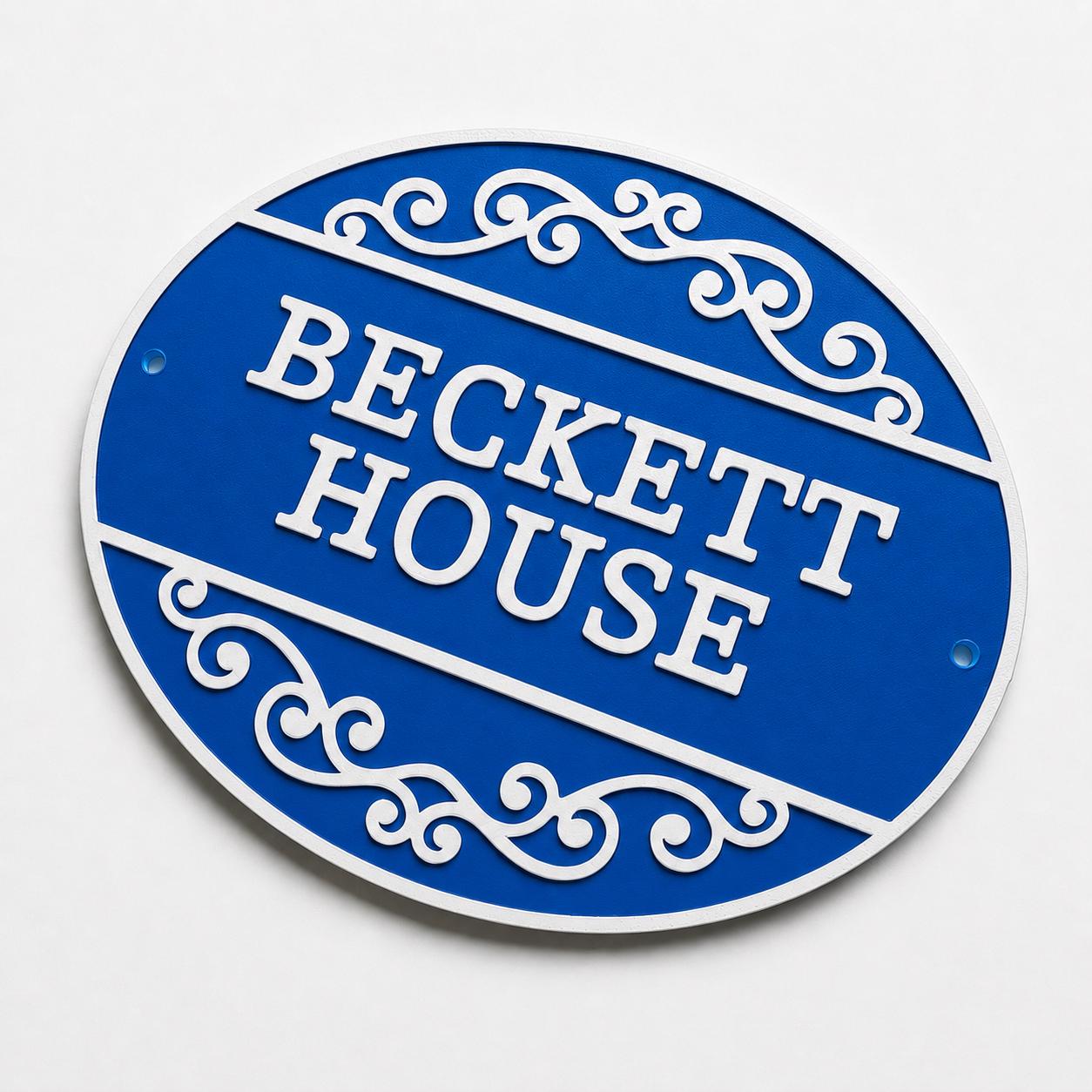 Personalised Text Sign Custom House Name Number Blue Plaque Garden Wall Plate