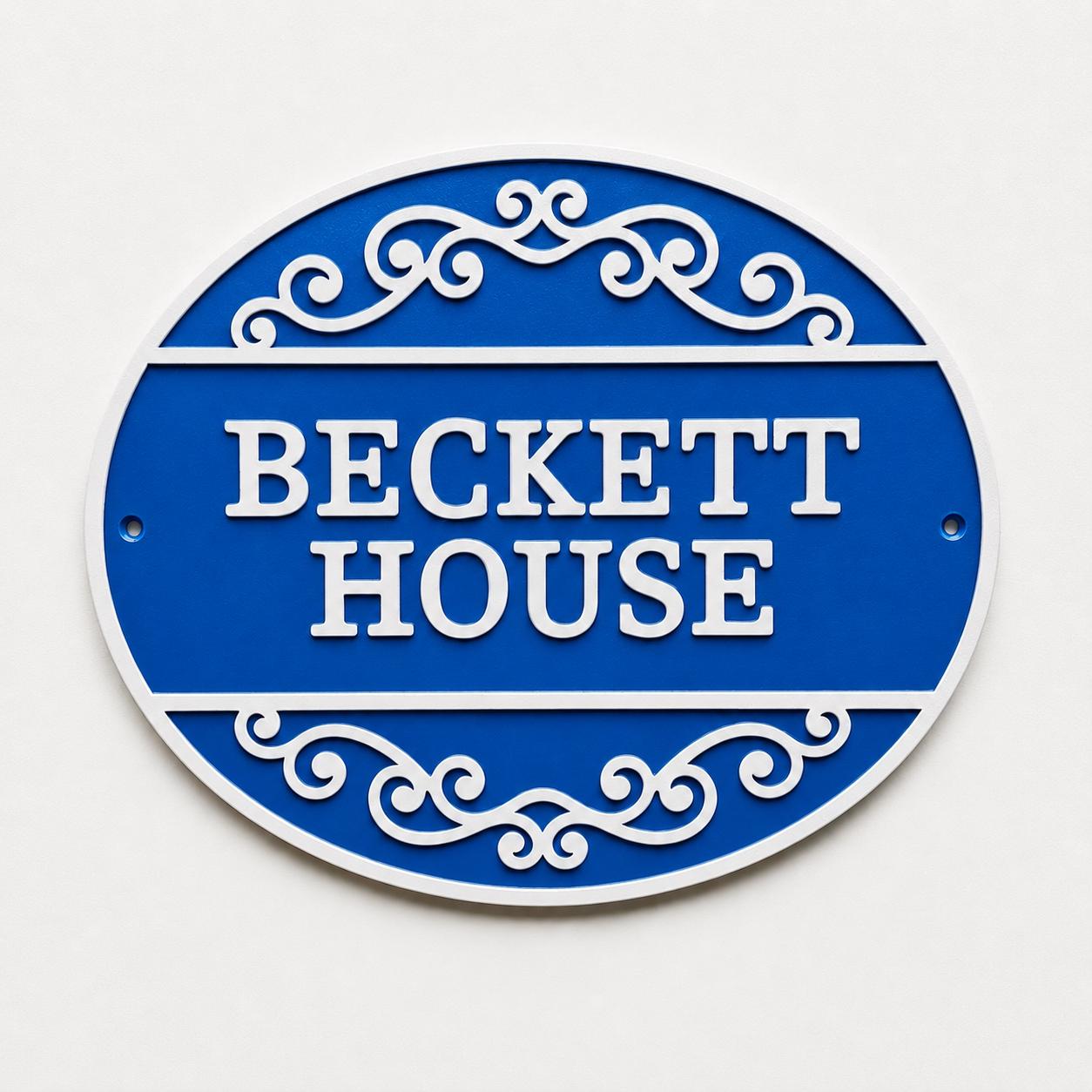 Personalised Text Sign Custom House Name Number Blue Plaque Garden Wall Plate