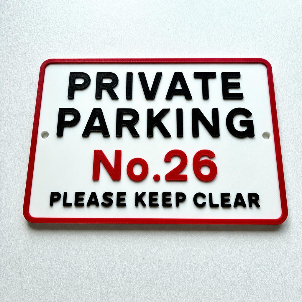 Personalised Private Parking Sign – Custom House Number Car Park Plate Plaque
