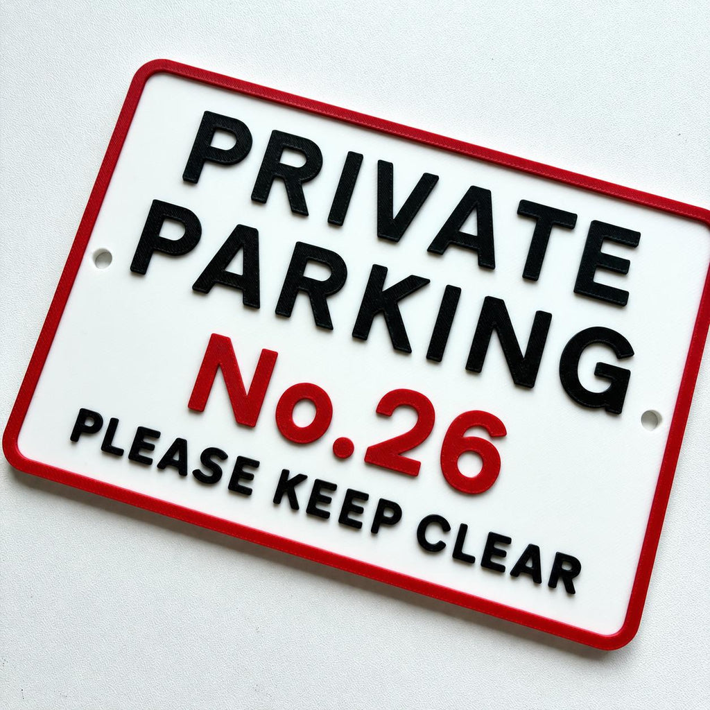 Personalised Private Parking Sign – Custom House Number Car Park Plate Plaque
