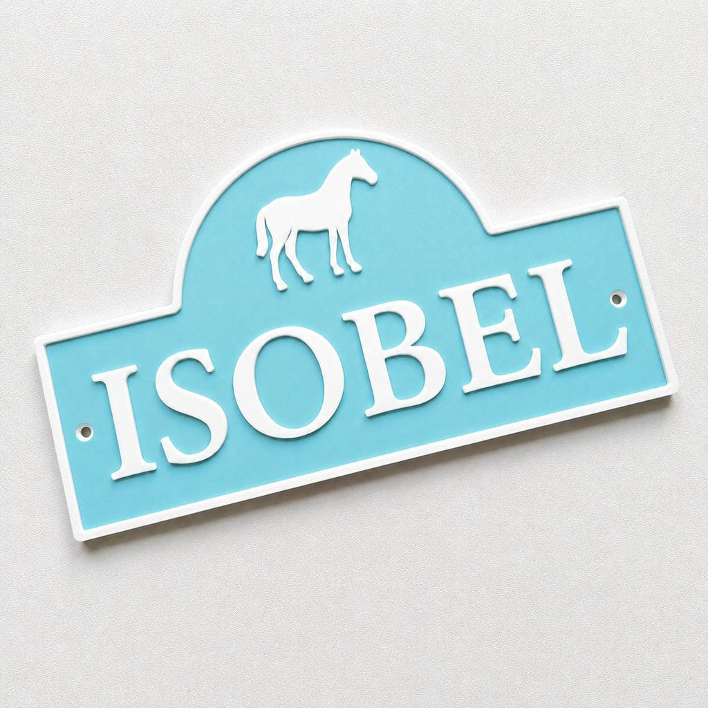 Personalised Name Horse Door Sign – Custom Girls Bedroom Decoration Plate Plaque