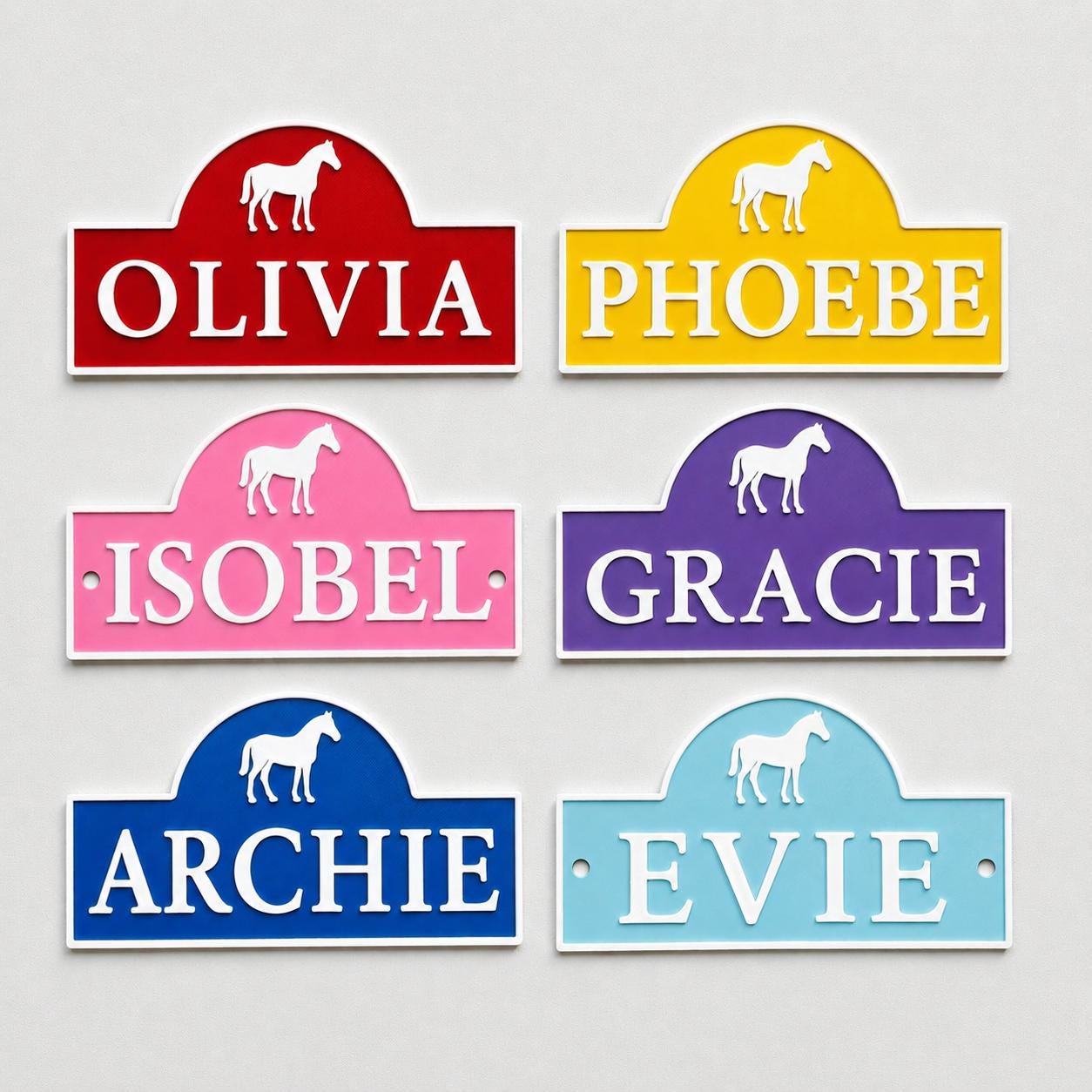 Personalised Name Horse Door Sign – Custom Girls Bedroom Decoration Plate Plaque