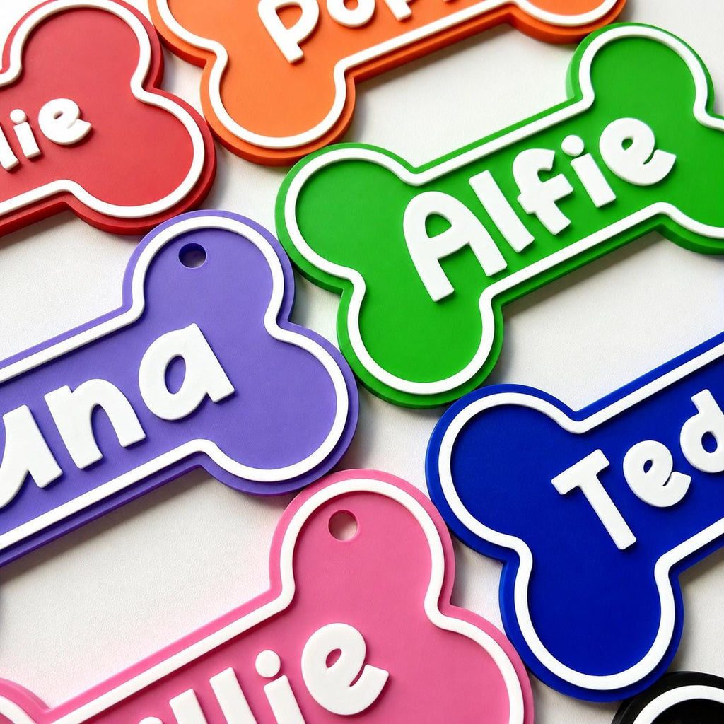 Personalised Dog Name Bone Sign – Custom Pet Crate Cage House Decoration Plate