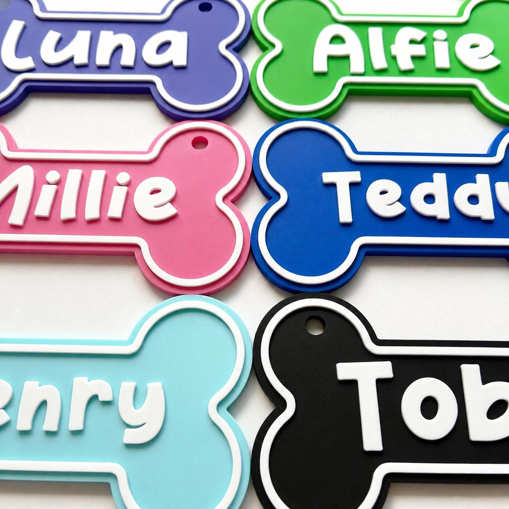 Personalised Dog Name Bone Sign – Custom Pet Crate Cage House Decoration Plate
