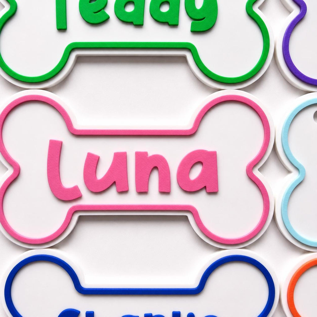 Personalised Dog Name Bone Sign – Custom Pet Crate Cage House Decoration Plate