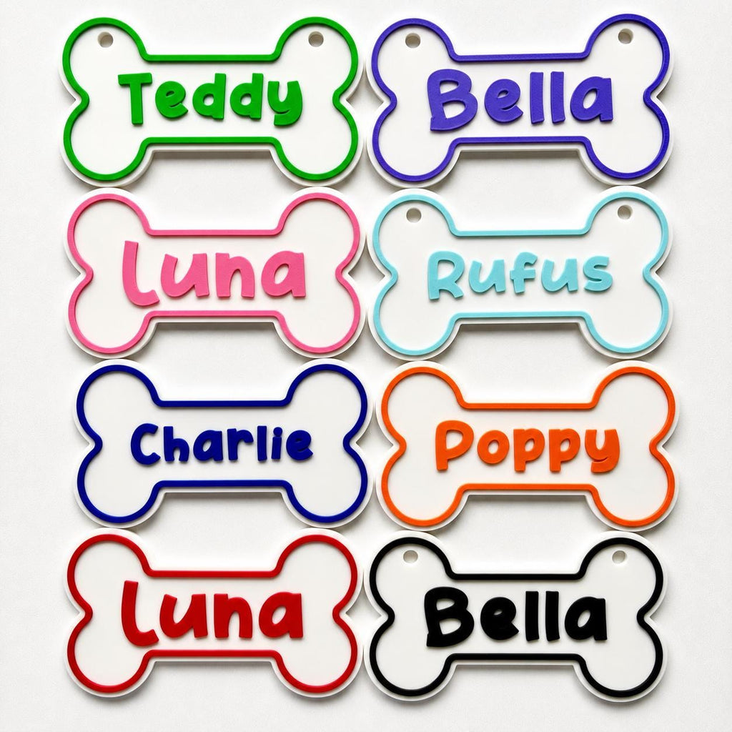Personalised Dog Name Bone Sign – Custom Pet Crate Cage House Decoration Plate
