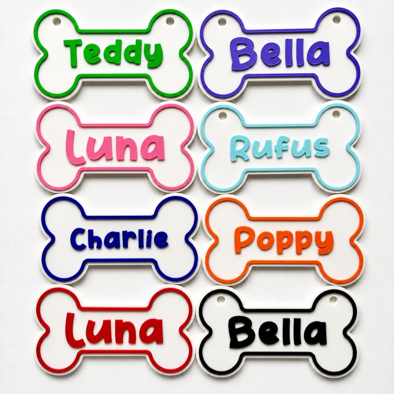 Personalised Dog Name Bone Sign – Custom Pet Crate Cage House Decoration Plate