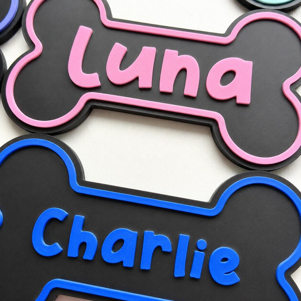 Personalised Dog Name Bone Sign – Custom Pet Crate Cage House Decoration Plate