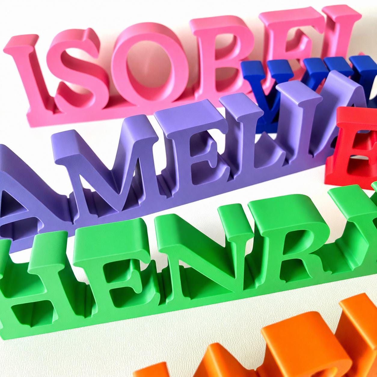 Personalised 3D Name Freestanding Sign – Custom Girls Boys Bedroom Decoration