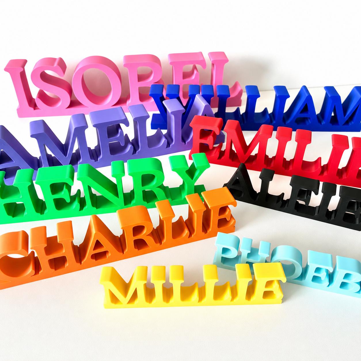 Personalised 3D Name Freestanding Sign – Custom Girls Boys Bedroom Decoration