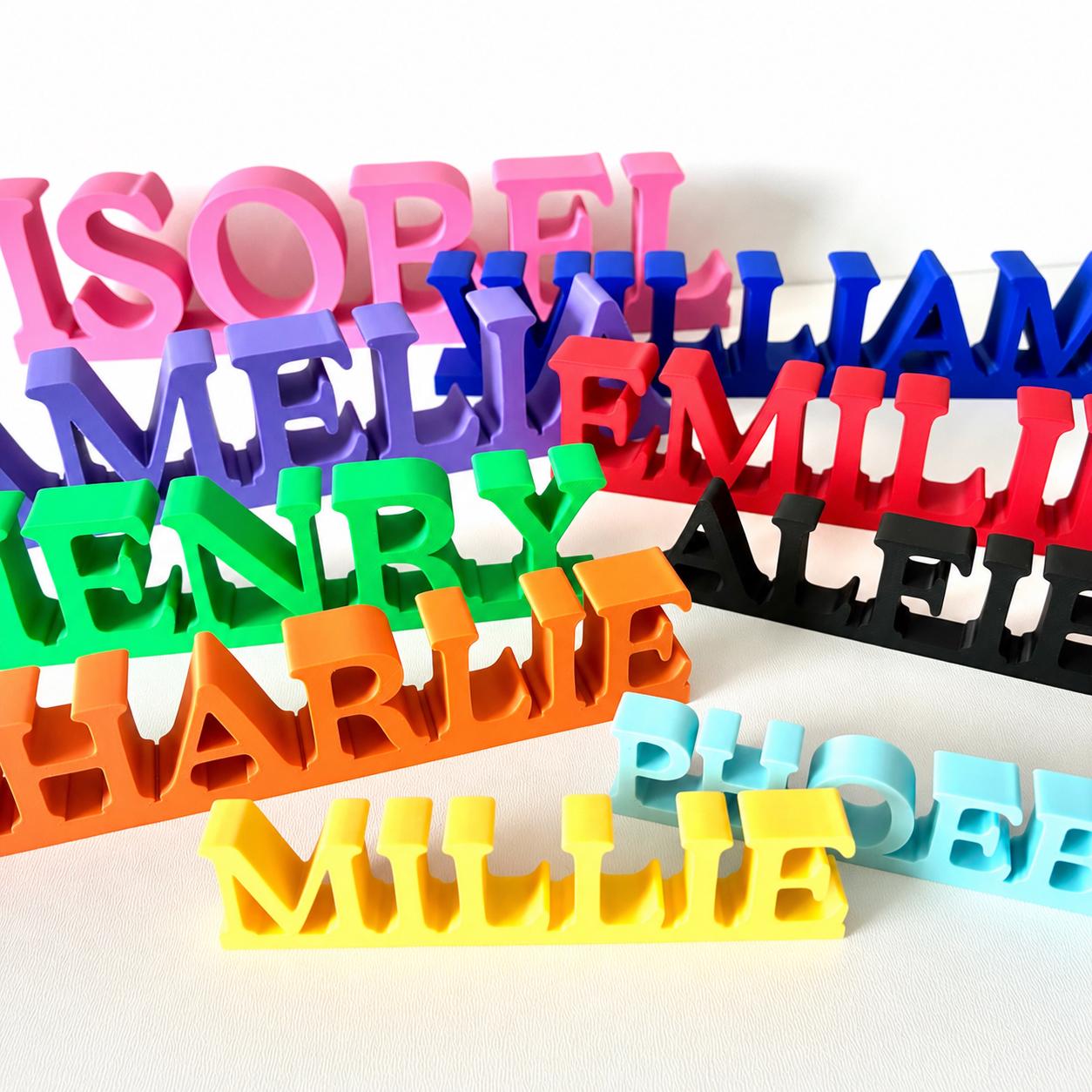 Personalised 3D Name Freestanding Sign – Custom Girls Boys Bedroom Decoration