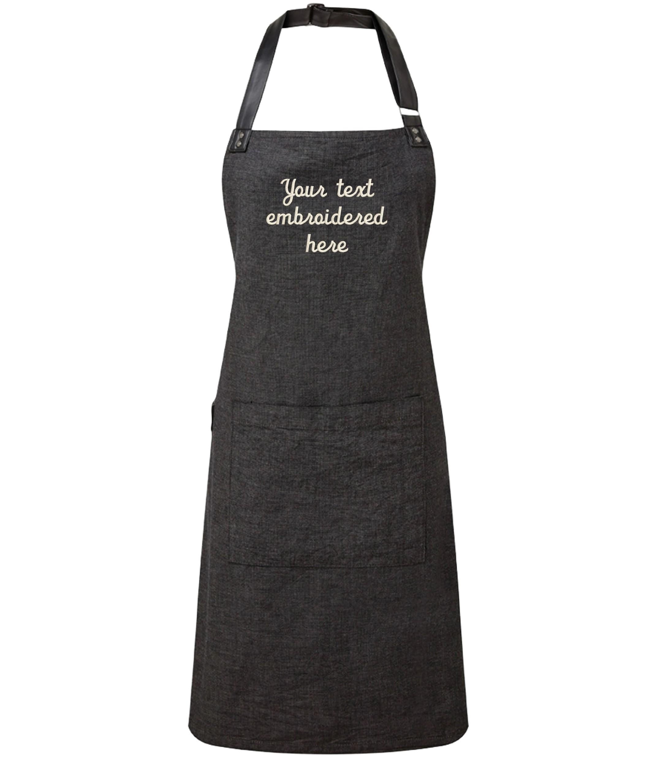 Embroidered Personalised Text Apron Custom Name Business Kitchen Baking Gift