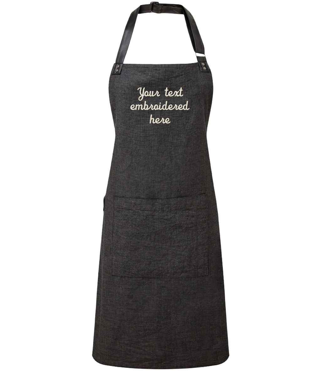 Embroidered Personalised Text Apron Custom Name Business Kitchen Baking Gift