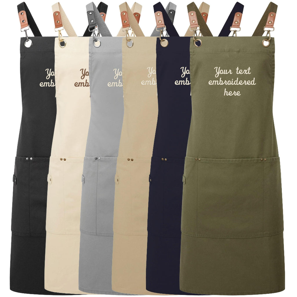 Embroidered Personalised Text Apron Custom Name Business Kitchen Baking Gift
