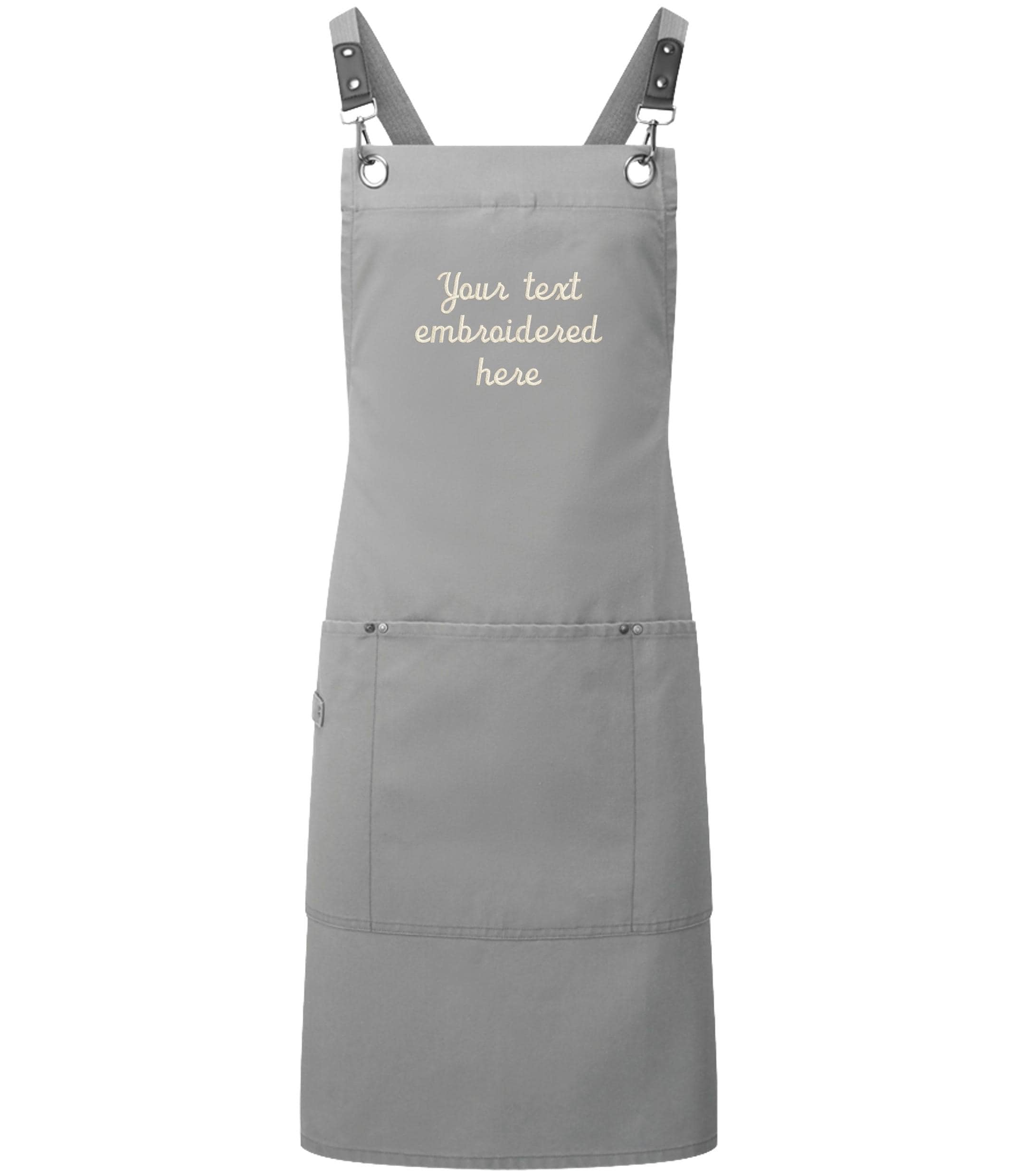 Embroidered Personalised Text Apron Custom Name Business Kitchen Baking Gift
