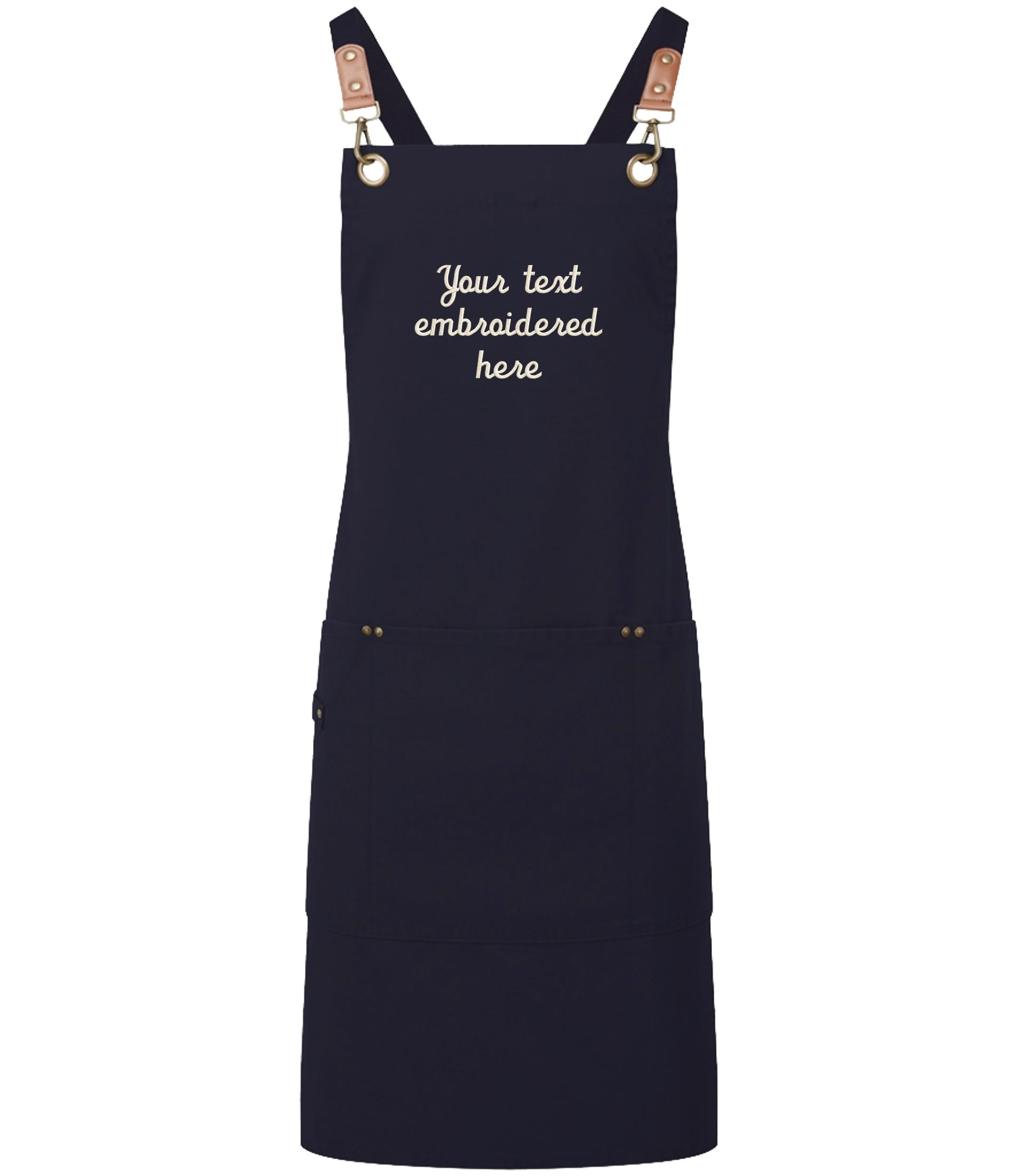 Embroidered Personalised Text Apron Custom Name Business Kitchen Baking Gift