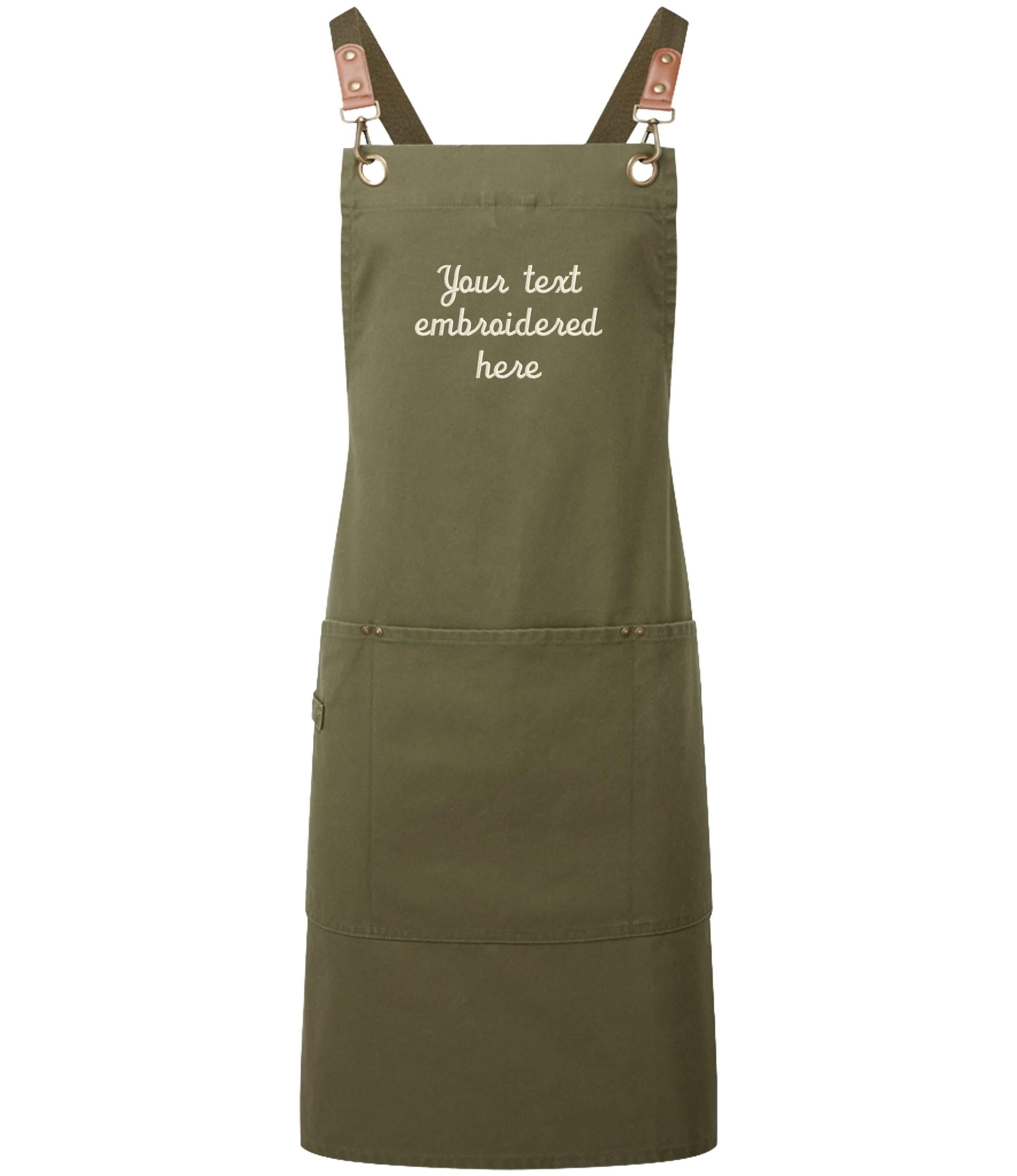 Embroidered Personalised Text Apron Custom Name Business Kitchen Baking Gift