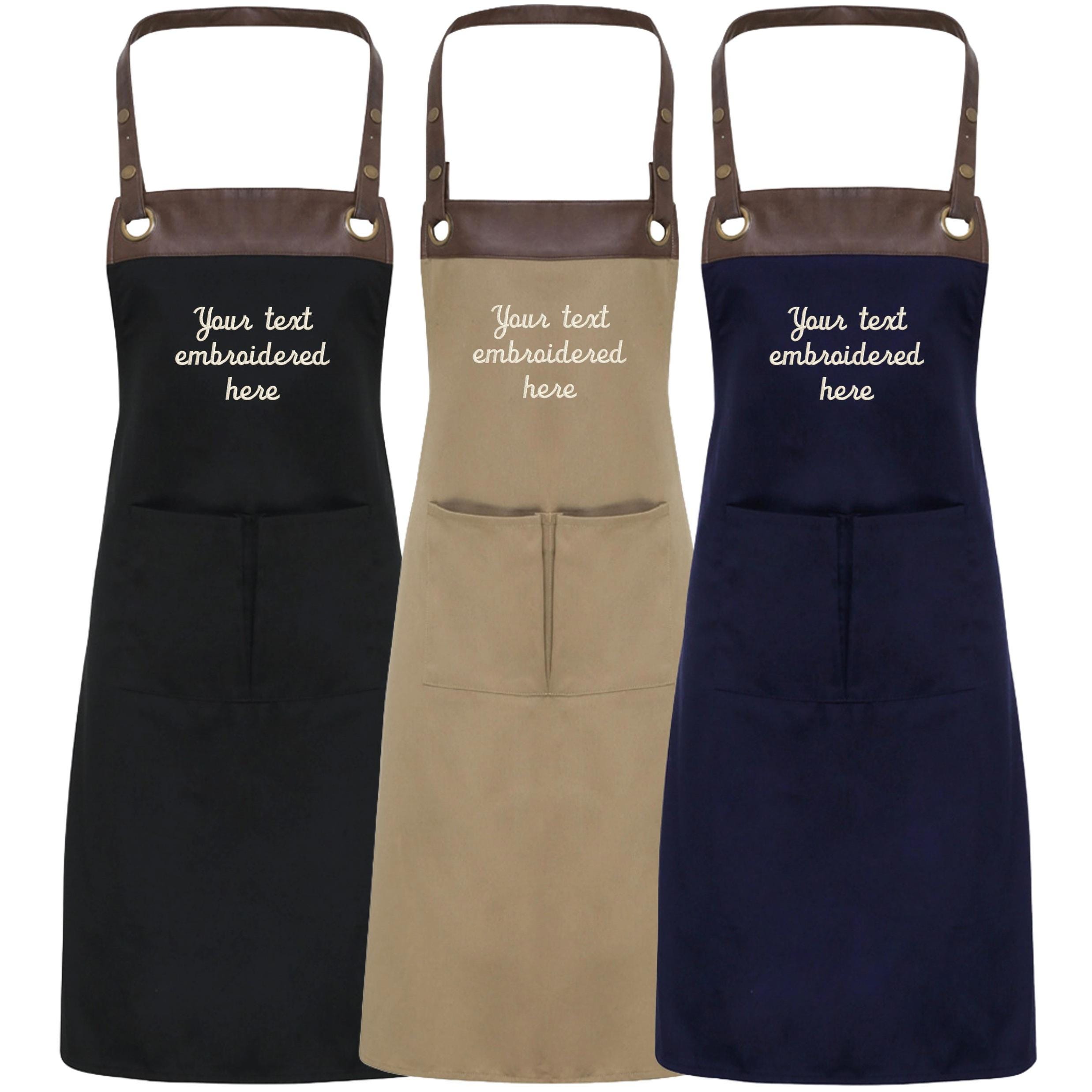 Embroidered Personalised Text Apron Custom Name Business Kitchen Baking Gift