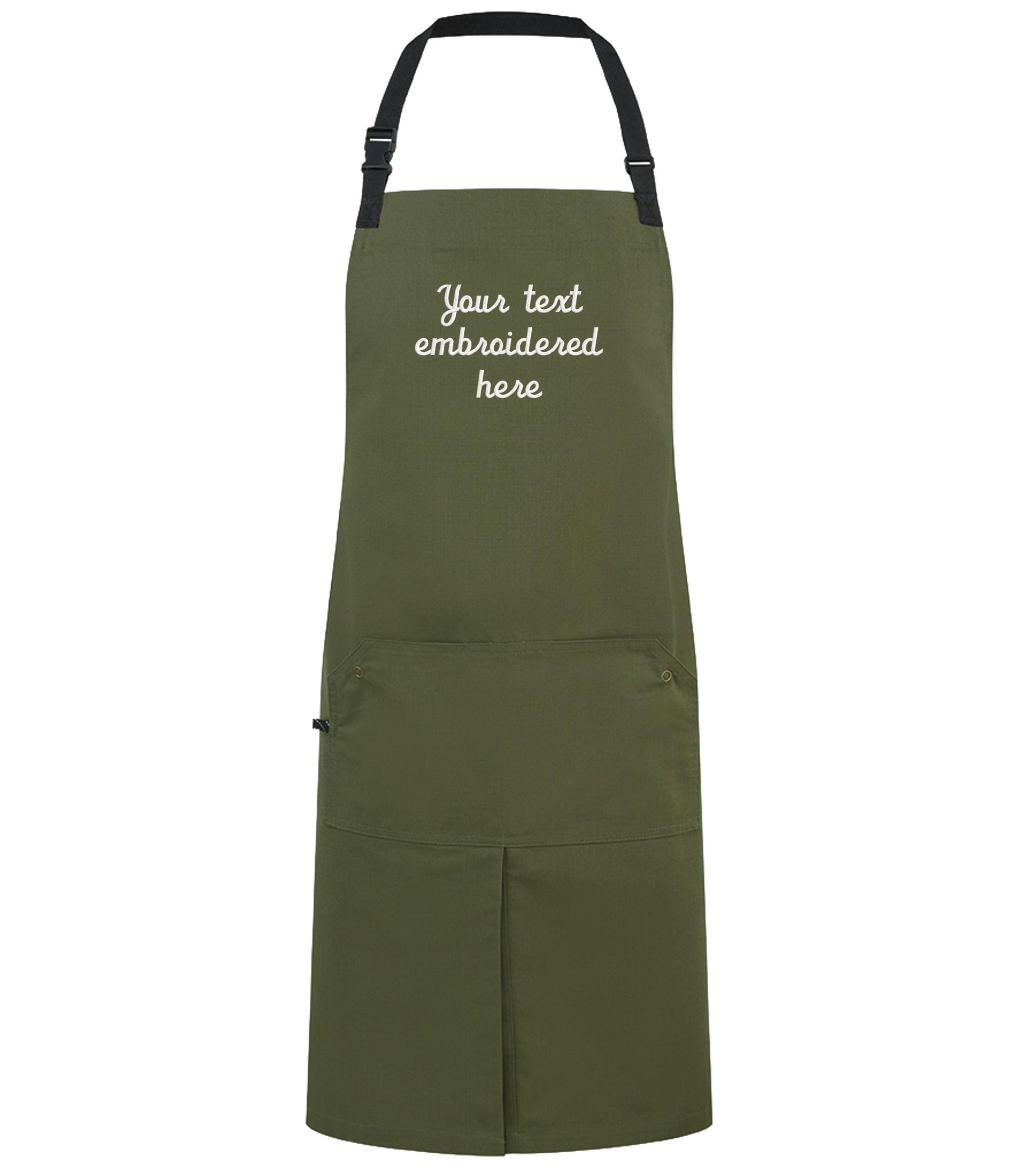 Embroidered Personalised Text Apron Custom Name Business Kitchen Baking Gift