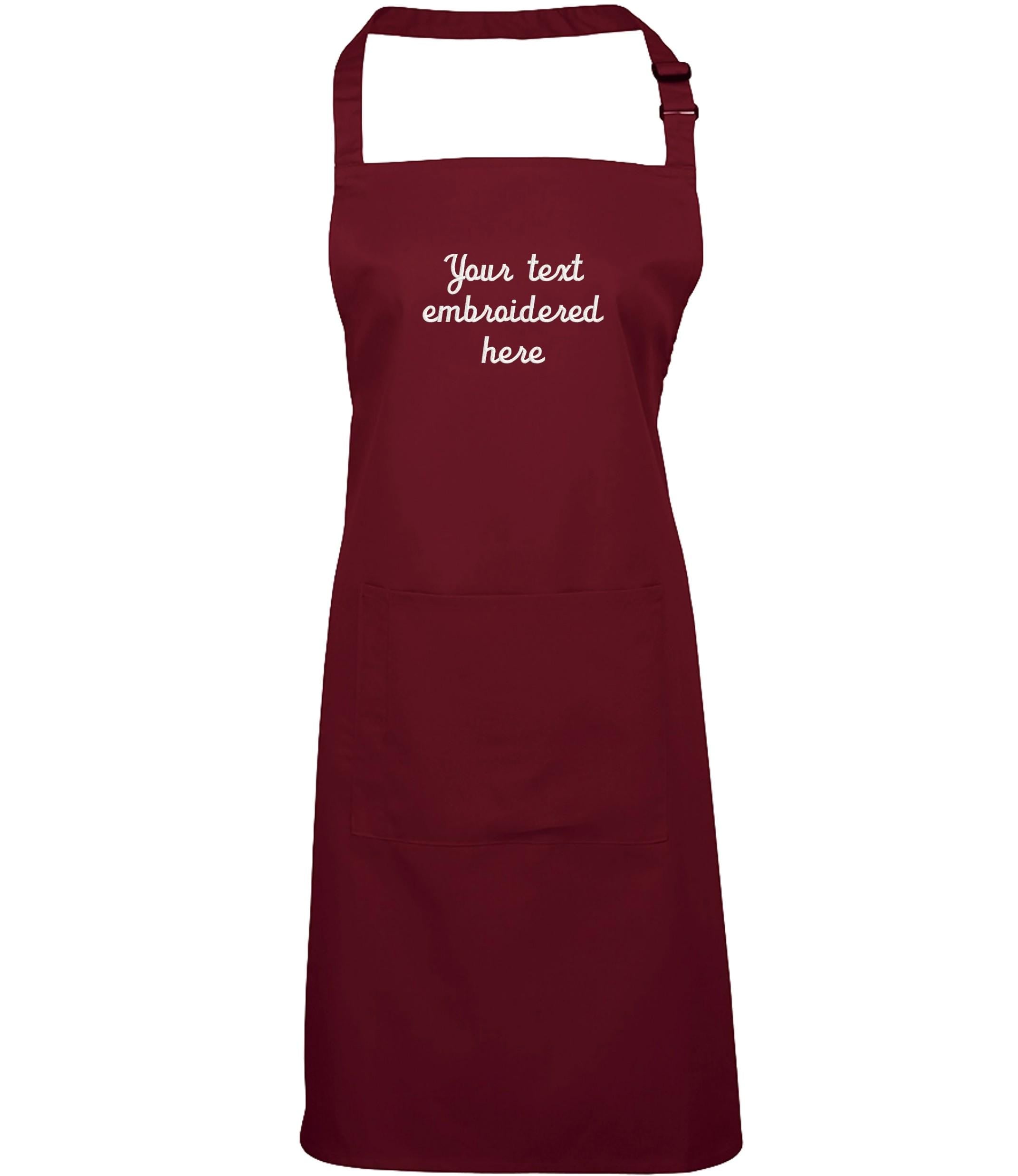 Embroidered Personalised Text Apron Custom Name Business Kitchen Baking Gift