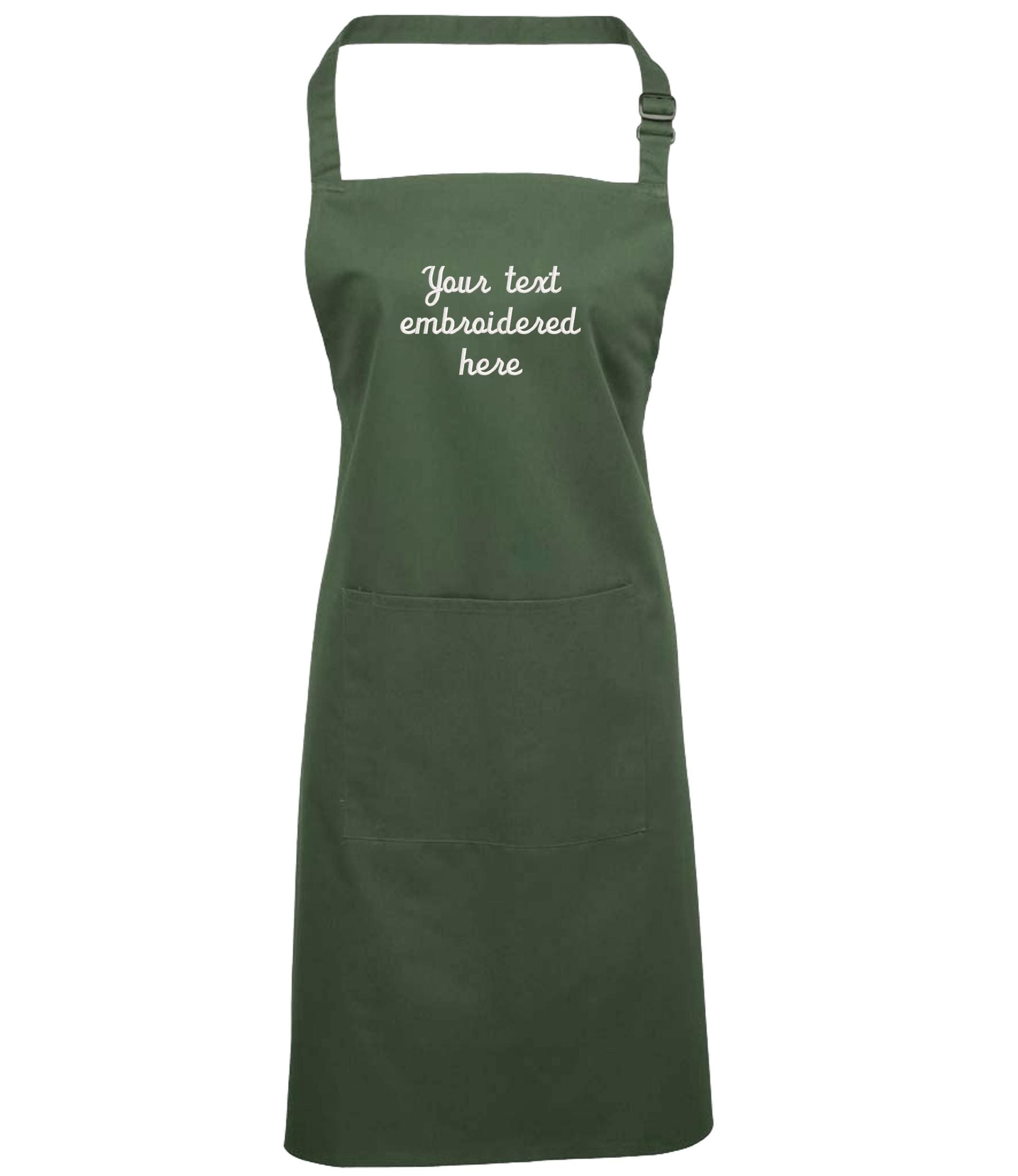 Embroidered Personalised Text Apron Custom Name Business Kitchen Baking Gift