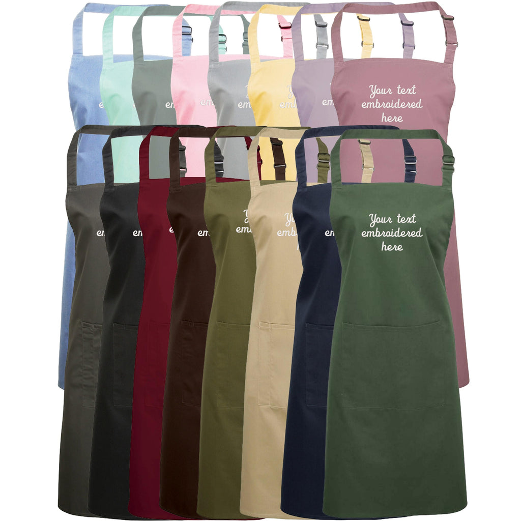 Embroidered Personalised Text Apron Custom Name Business Kitchen Baking Gift