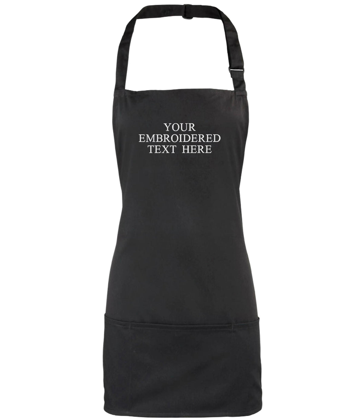 Embroidered Personalised Text 2 in 1 Short Apron Custom Name Business Kitchen Baking Gift