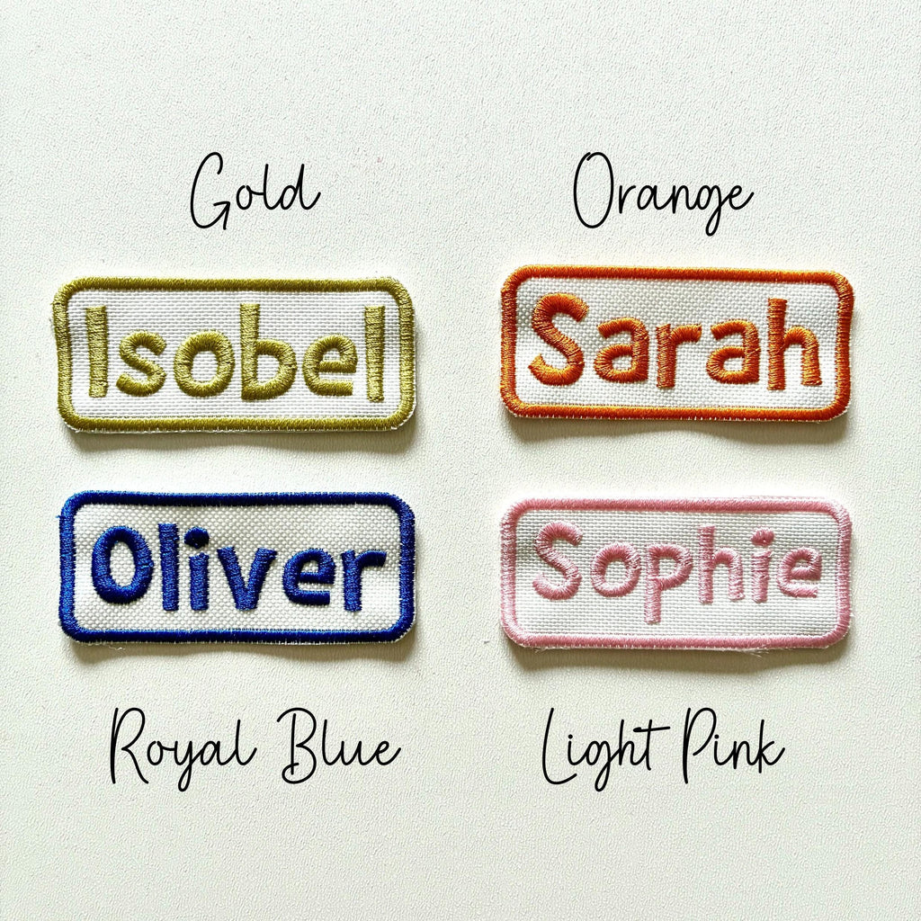 Personalised Embroidered Name Patch Iron On & Sew On Custom Text Badge (C1)