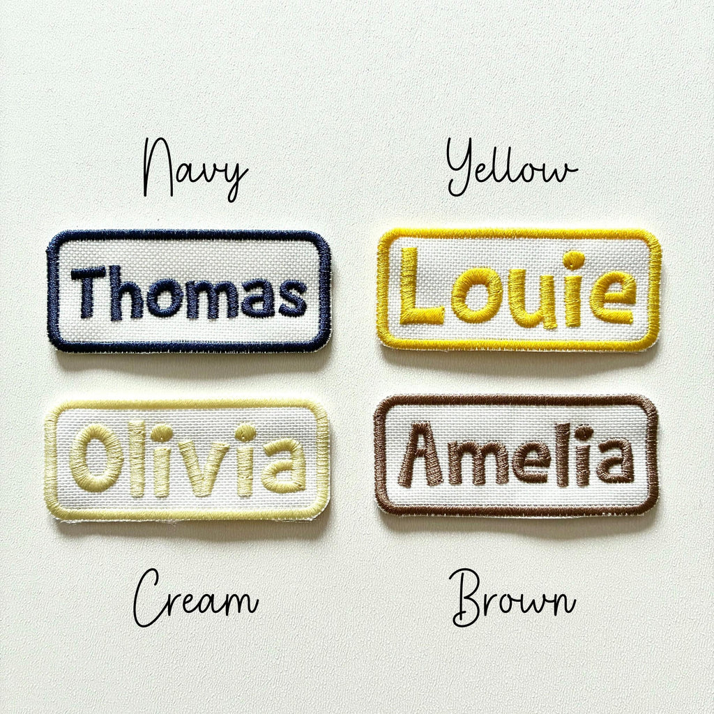 Personalised Embroidered Name Patch Iron On & Sew On Custom Text Badge (C1)