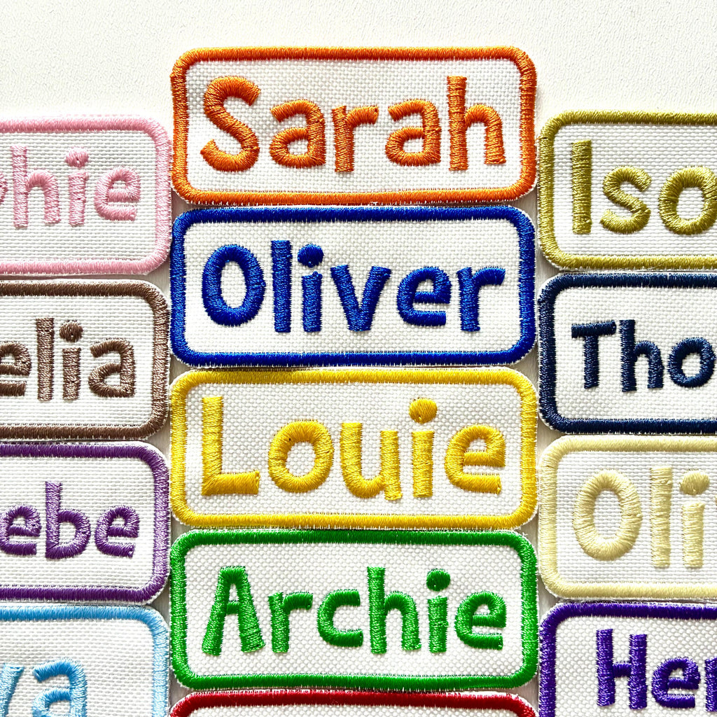 Personalised Embroidered Name Patch Iron On & Sew On Custom Text Badge (C1)
